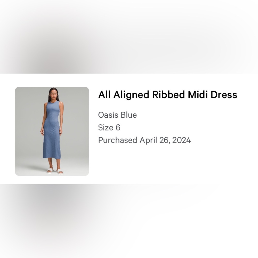 Align ribbed midi dress size 6 never worn